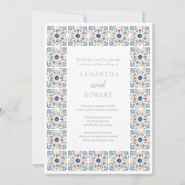 Convite Dutch Blue Tile Wedding (Frente)