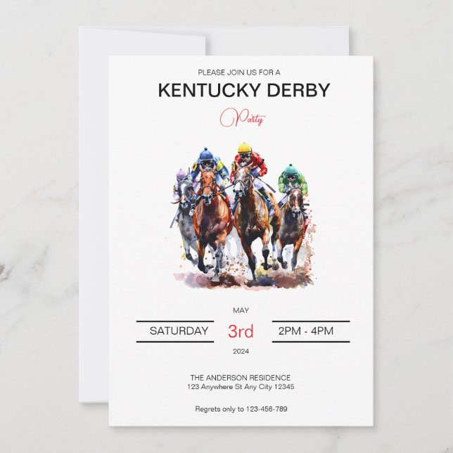 Convite Dynamic Horse Kentucky Derby (Frente)