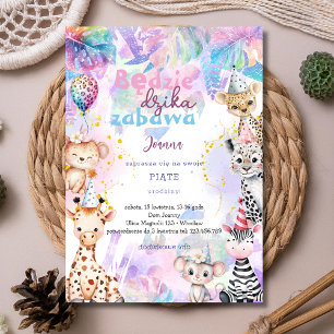 Convite Dzika zabawa safari urodzinowe zaproszenie