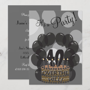 Convite É A 40th sobre a festa de aniversário do monte