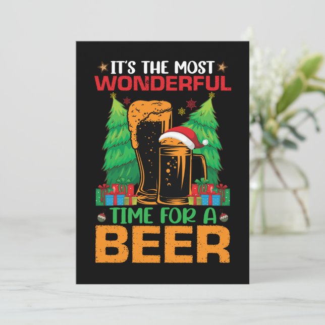 Convite É a época mais maravilhosa para um Papai Noel cerv (Em pé/Frente)