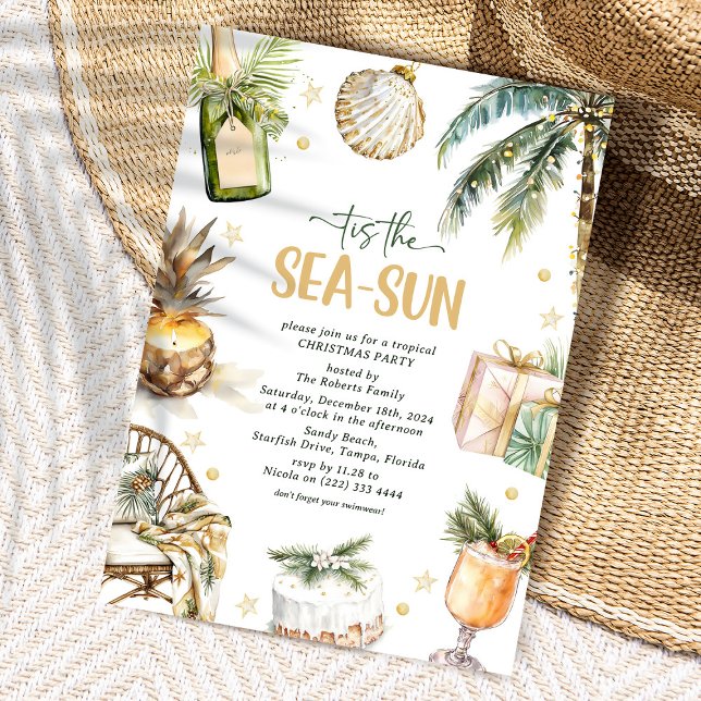 Convite É a Festa Tropical de Natal ao Sol do Mar (Criador carregado)
