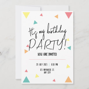 Convite É a minha festa de aniversário! personalizada