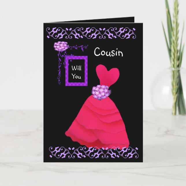 Convite É a minha madrinha com o vestido vermelho (Frente)