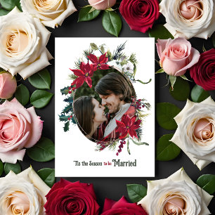 Convite É a Temporada de se Casar Foto Floral de Casamento