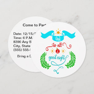 Convite E a Todos Uma Boa Noite Tipografia de Natal