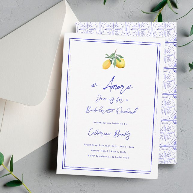Convite È Amore Italian Bachelorette Party (Criador carregado)
