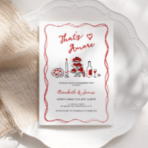 É Amore Mão Desenhada Festa de noivado Vermelha