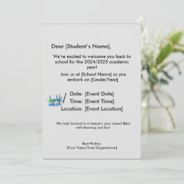 Convite e artigos de papelaria