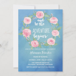 Convite E assim a aventura começa o formando da aguarela