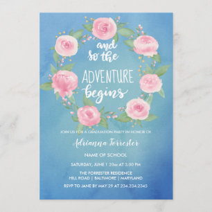 Convite E assim a aventura começa o formando da aguarela