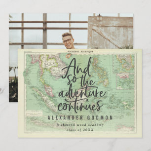 Convite E assim a aventura continua a graduação de fotos