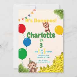 Convite É Bananas Aniversário - Voas do Tempo