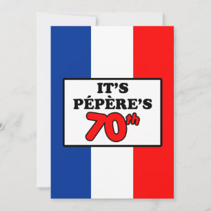 Convite É bandeira francesa do aniversário do 70 de Pepe
