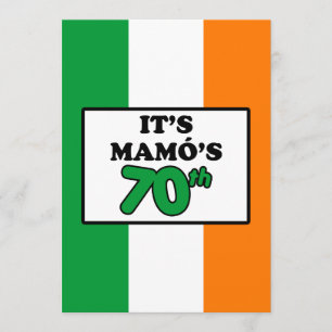 Convite É bandeira irlandesa do aniversário do 70 de Mam