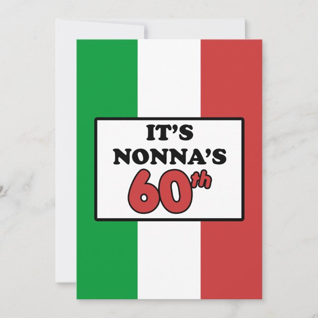 Convite É bandeira italiana do 60th aniversário de Nonna (Frente)
