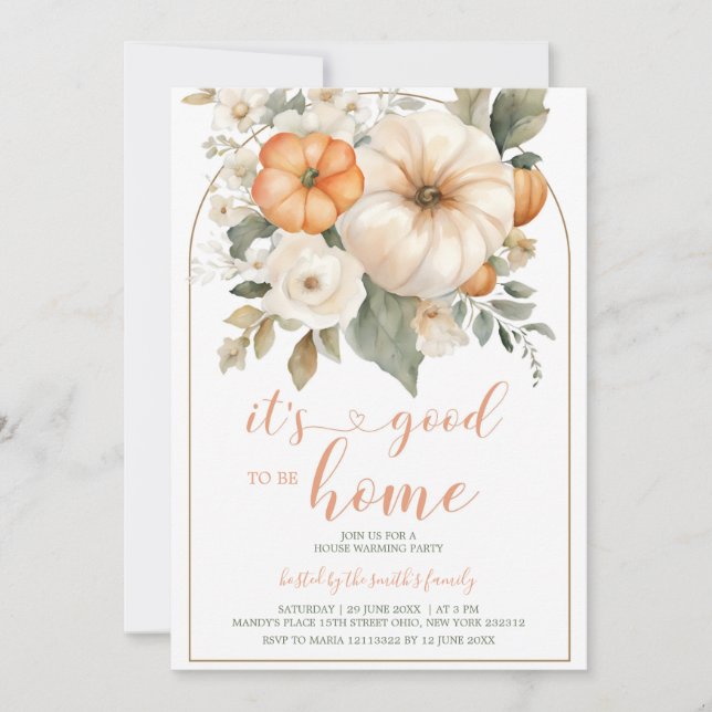 Convite É bom ser uma festa de abóbora de casa (Frente)