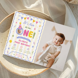 Convite É Divertido Ser Um Foto Menino 1º Aniversário Foto