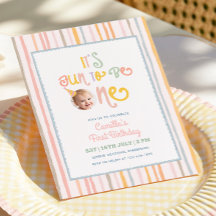 É Divertido Ser Uma Faixa Pastel no 1º Aniversário