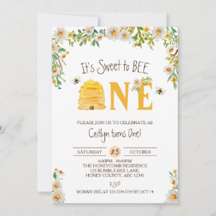 Convite É doce para a BEE 1, Bumble Bee Birthday