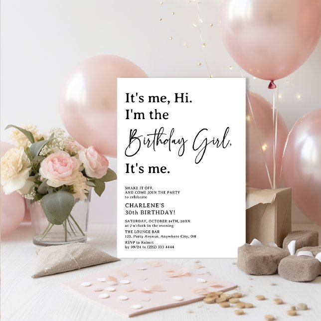 Convite É Eu, Olá. Eu Sou a Garota da Festa de Aniversário (Criador carregado)