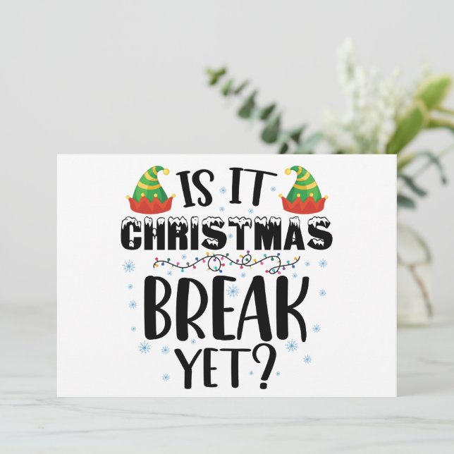 Convite É Férias de Natal Ainda Piada Dia de Festa Profess (Em pé/Frente)