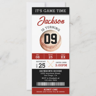 Convite É Festa de aniversário de baseball no jogo