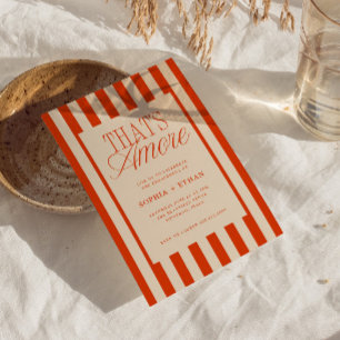 Convite É Festa de noivado Amore Red Stripes