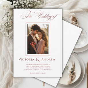 Convite e Foto para Casamento Vermelho e Branco El