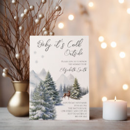 Convite É frio fora do inverno Wonderland Sexo neutro