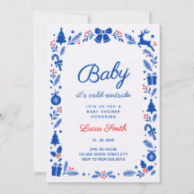 É Frio Lá Fora baby shower de inverno azul