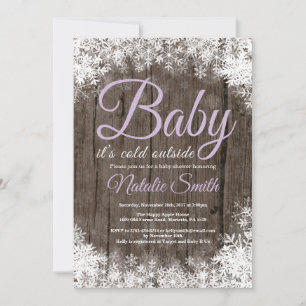Convite É Frio Lá Fora Chuvinha de Neve Baby Shower de Inv