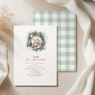 Convite É Frio Lá Fora Cute Deer Baby Shower
