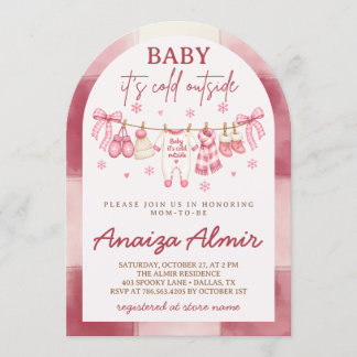 Convite É Frio Lá Fora Menina Rosa Chamada Para Baby Showe