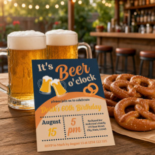 Convite É Hora da Cerveja Retro Aniversário de 60 anos