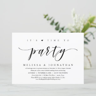 Convite É Hora de Celebrar, Festa de Casamento Intimista e