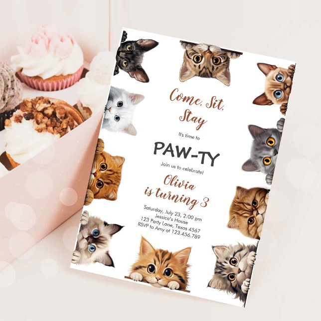 Convite É Hora de Festa com as Patinhas Animais de Festa A (Criador carregado)