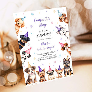 Convite É Hora de Festa de Aniversário de Crianças Animais