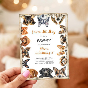 Convite É Hora de Festa de Aniversário de Crianças Animais