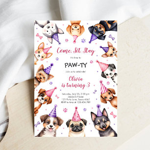 Convite É Hora de Festa de Aniversário de Crianças Animais
