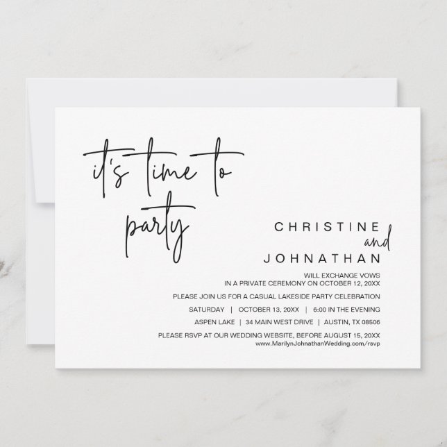 Convite É hora de festejar, Janto de elogios de casamento (Frente)