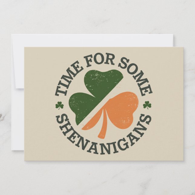 Convite É hora de St. Patrick fazer algumas travessuras Tr (Frente)