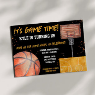 Convite É hora do jogo! Festa de aniversário de Basquete
