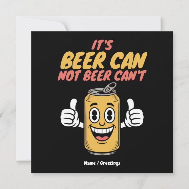 Convite É Lata de Cerveja Não Lata Não Pode Design Retrô D (Frente)