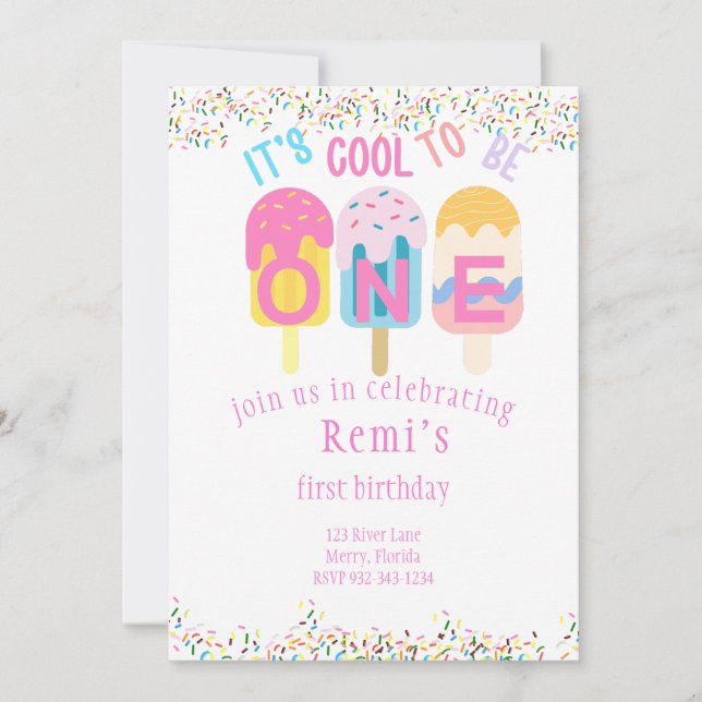 Convite É Legal ser um, festa de aniversário do tema Popsi (Frente)