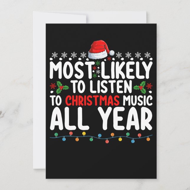 Convite É Mais Provável Ouvir Música De Natal O Ano Todo (Frente)