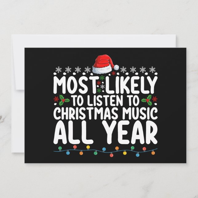 Convite É Mais Provável Ouvir Música De Natal O Ano Todo (Frente)