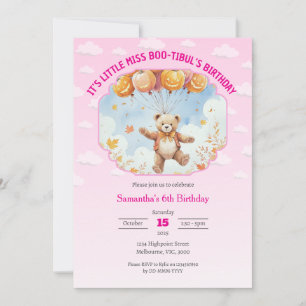 Convite É Meninas Rosa de Aniversário da Menina Boo-Bonita
