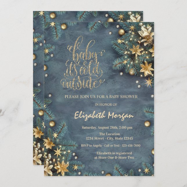 Convite É o Chá de fraldas das ramificações da árvore do p (Frente/Verso)