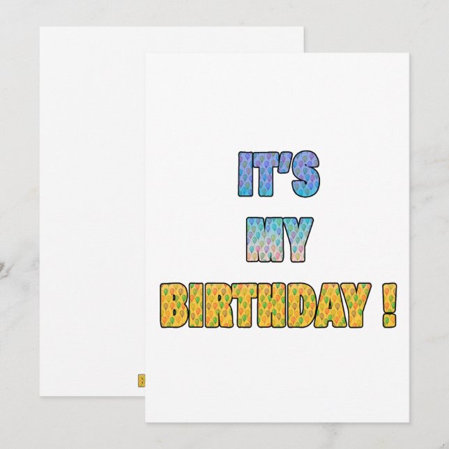 Convite É o meu aniversário (Frente/Verso)